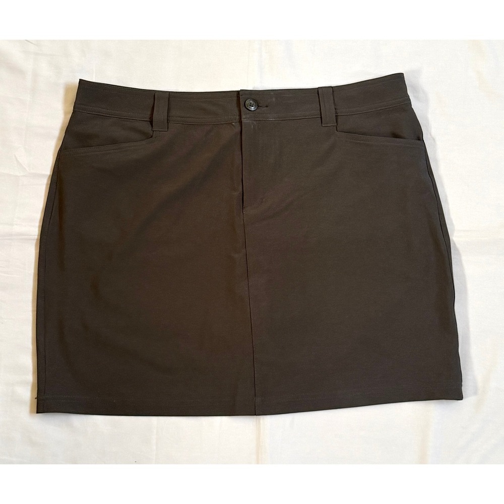 Eddie Bauer Travex Skort Womens 12 Dark Gray Black Outdoor Hiking Active Mini